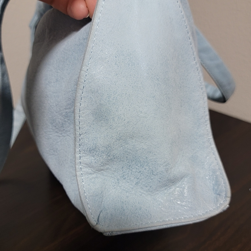 HOBO Caliber Blue Topaz Textured Leather Shoulder Tote Bag - Picture 10 of 12